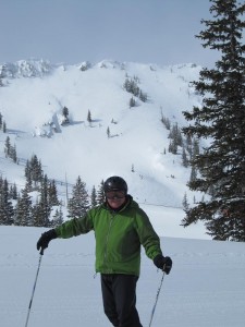 Greg with the East Castle at Alta in background