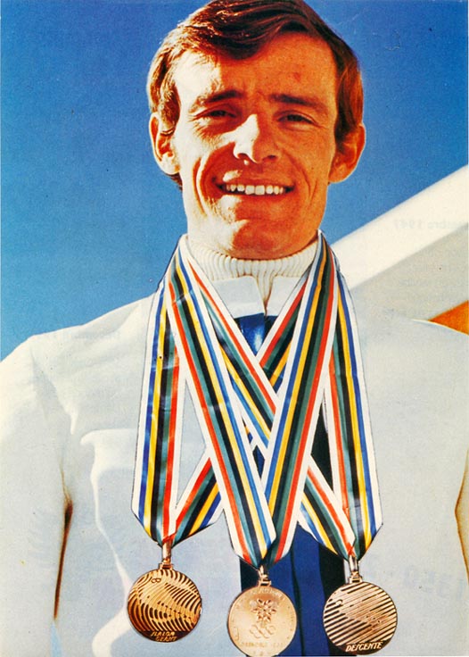 Jean Claude Killy with his three Gold Medals