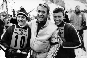 Bob Beattie with Billy Kidd and Jimmy Heuga 1964 Olympics