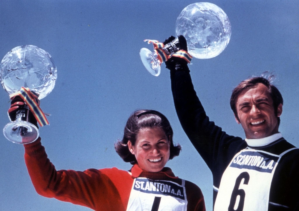 Gertrud Gabl and Karl Schranz with World Cups