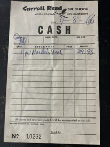 1966 Nordica Receipt